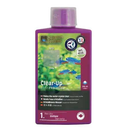 AQUARIUM SYSTEMS - Clear-Up Fresh - 250ml - Clarificador de Água Natural AQUARIUM SYSTEMS - Clear-Up Fresh - 250ml - Clarificador de Água Natural