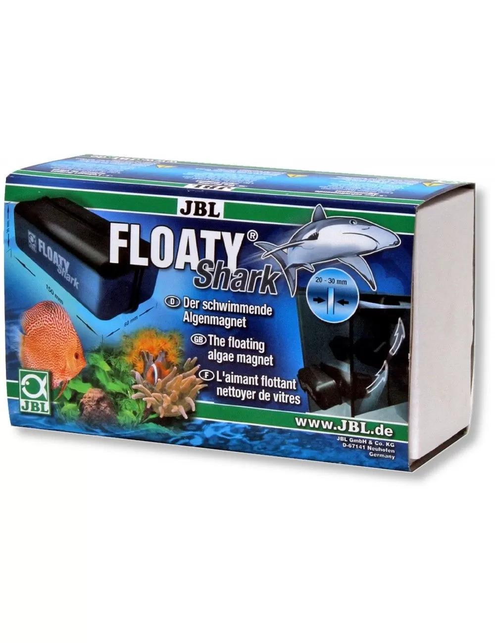 JBL - Floaty Shark - Imán limpiador flotante - Hasta 30 mm