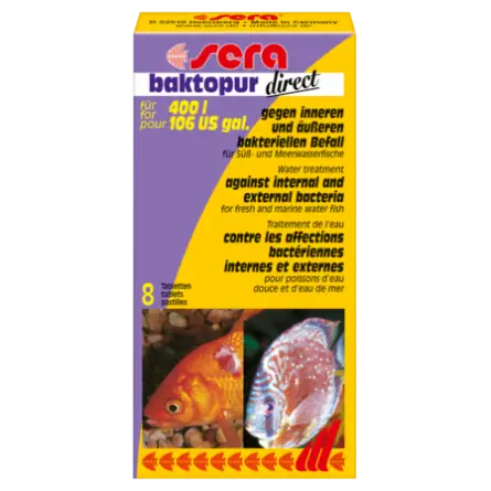 SERA - Baktopur Direct - 24 Comprimidos - Tratamientos para pescado SERA - Baktopur Direct - 24 Comprimidos - Tratamientos para pescado