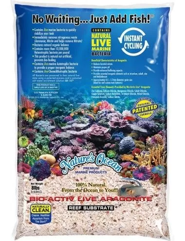 NATURE'S OCEAN - Substrato di Aragonite Live Reef - 7,26 kg - 2,0 - 4,0 mm - Sabbia Viva per Acquario