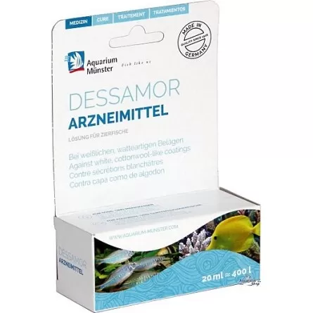 Aquarium Munster - Dessamor - 20ml - Traitement Anti fongique pour poissons