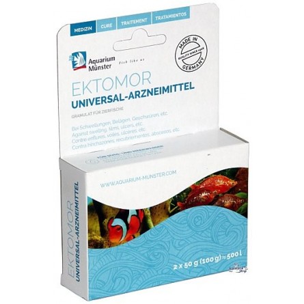 Aquarium Munster - Ektomor - 2 x 50g - Traitement universel contre les infections