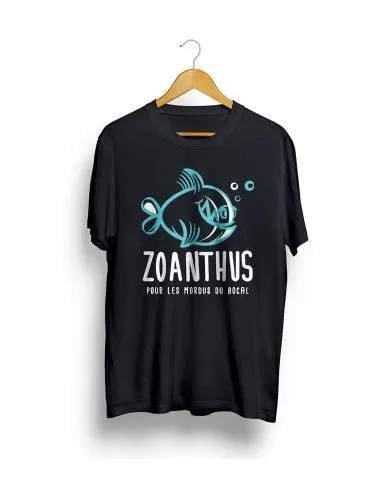 Zoanthus.fr - "Zoanthus" Logo Screen-Printed T-Shirt - Black