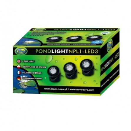 Refletor LED x3 - Iluminação para lago de jardim