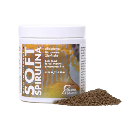 FAUNA MARIN - Marine Soft Spirulina L - 250ml - Alimento em pellets de 1,8mm FAUNA MARIN - Marine Soft Spirulina L - 250ml - Alimento em pellets de 1,8mm