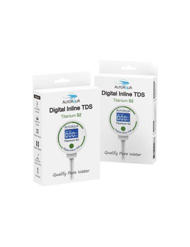 AUTO AQUA - Digital Inline TDS Titanium S2 - Medidor TDS para ósmosis inversa