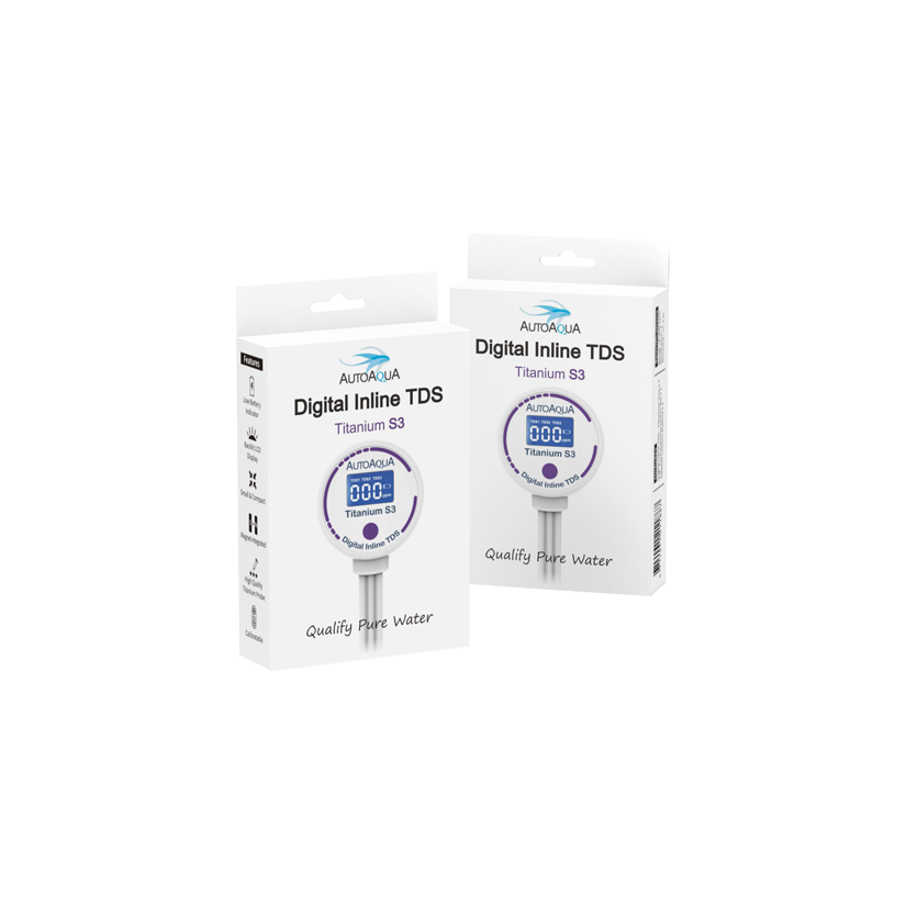 AUTO AQUA - Digital Inline TDS Titanium S3 - TDS meter for reverse osmosis