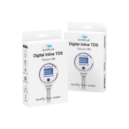 AUTO AQUA - Digitale Inline TDS Titanium S3 - TDS-meter voor omgekeerde osmose AUTO AQUA - Digitale Inline TDS Titanium S3 - TDS-meter voor omgekeerde osmose