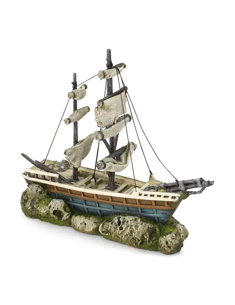 Aqua Della - Boat with sails - 38x12,5x31,5cm