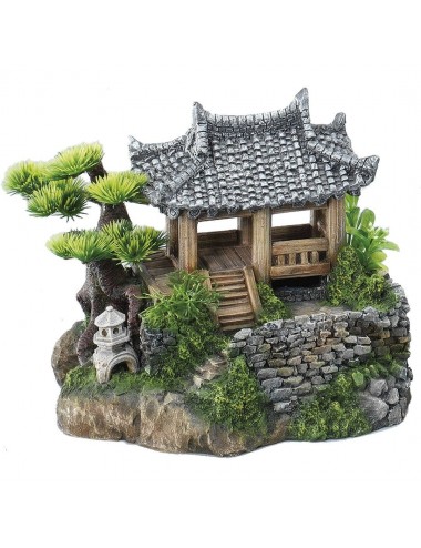 Aqua Della - Cottage Coreano - 22.5x19x18.5cm - Giardino asiatico con tempio
