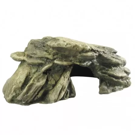 Aqua Della - Décoration pierre avec mousse vert M - 20cm