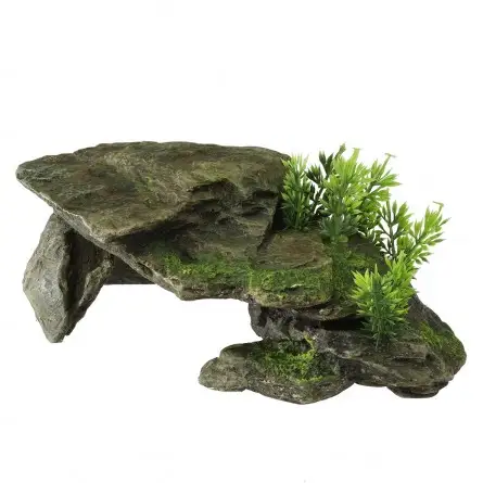 Aqua Della - Sasso con piante Grigio - 28.5x16.5x10.5cm - Sasso con piante Aqua Della - Sasso con piante Grigio - 28.5x16.5x10.5cm - Sasso con piante