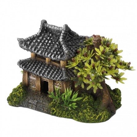 Aqua Della - Asian house with plants - 14x9x10cm - Maison asiatique