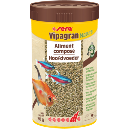 SERA - Vipagran Nature - 80g - Aliment composé pour poissons d'ornements