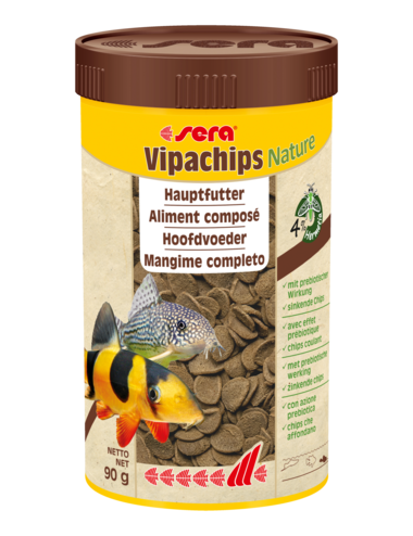 SERA - Vipachips Nature - 90g - Alimento compuesto para peces ornamentales