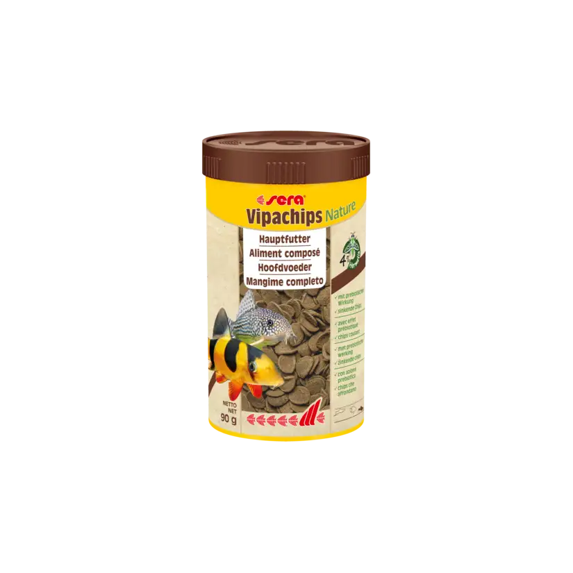 SERA - Vipachips Nature - 90g - Aliment composé pour poissons d'ornements