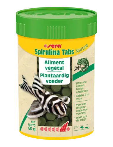 SERA - Spirulina Tabs Nature - 60g - Color food for ornamental fish