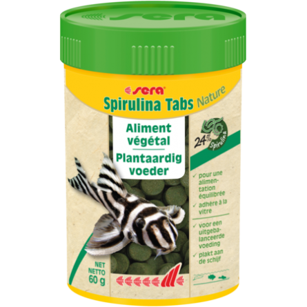 SERA - Spirulina Tabs Nature - 60g - Color food for ornamental fish