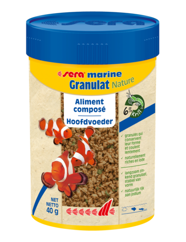 SERA - Marin Granulat Nature - 40g - Alimento composto para peixes de água do mar