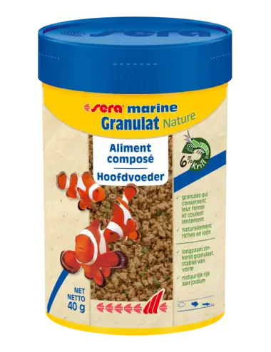 SERA - Marin Granulat Nature - 40g - Aliment composé pour poissons d'eau de mer