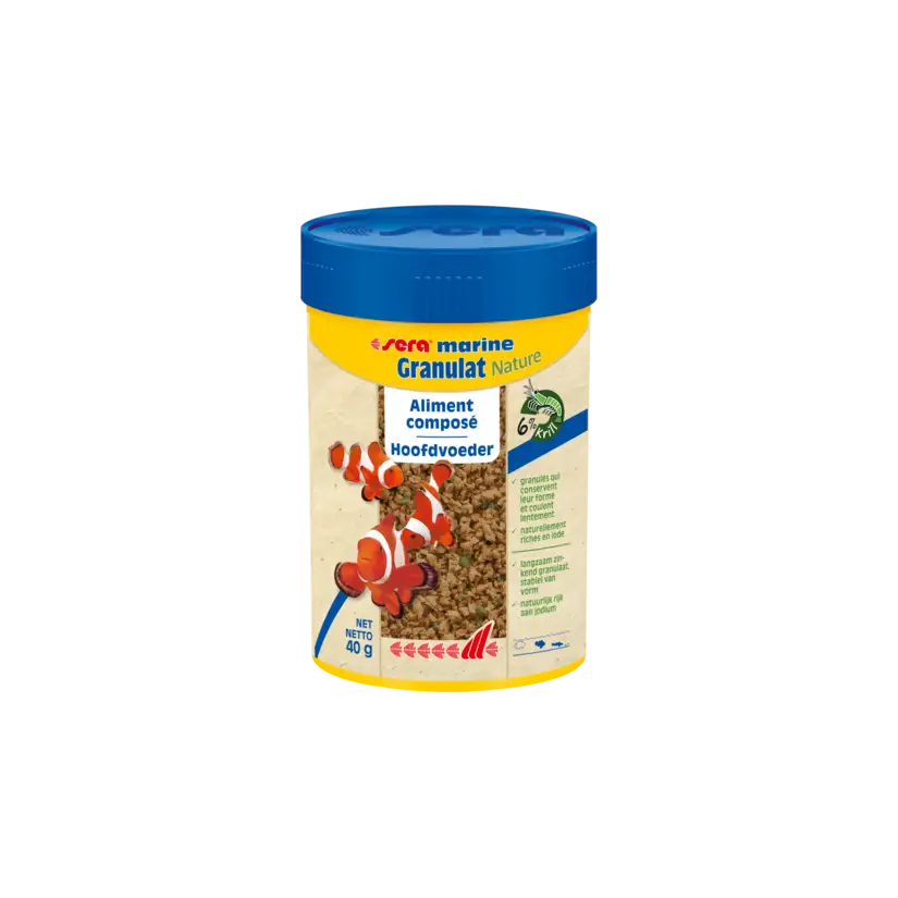 SERA - Marin Granulat Nature - 40g - Aliment composé pour poissons d'eau de mer