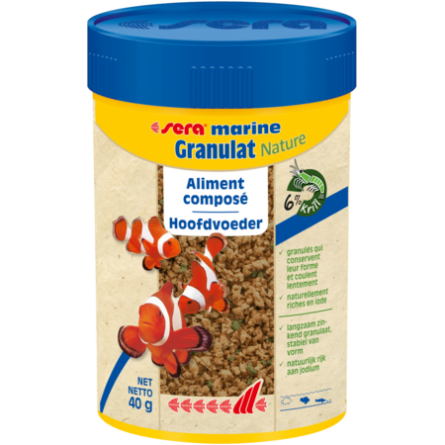 SERA - Marin Granulat Nature - 40g - Samengestelde voeding voor zeewatervissen SERA - Marin Granulat Nature - 40g - Samengestelde voeding voor zeewatervissen