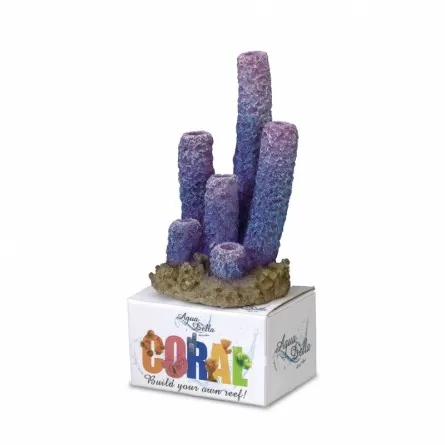 Aqua Della - Coral module stove pipe sponges Mauve M - 5,5x5,5x12,5cm - Violet coral