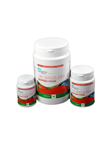 DR. BASSLEER - Alimento Biofish verde 68g - Alimento natural para peixes - 3XL