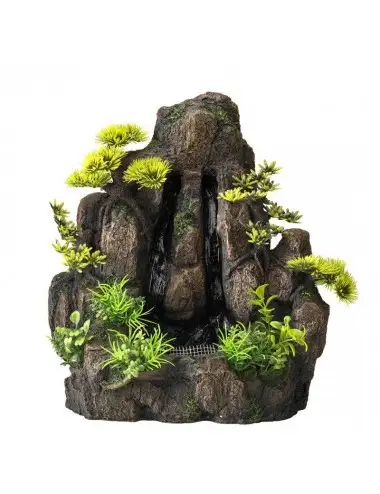 Aqua Della - Wasserfall Waldfelsen 2 Wege S - 27x17,5x29cm - Wasserfall mit Pflanzen