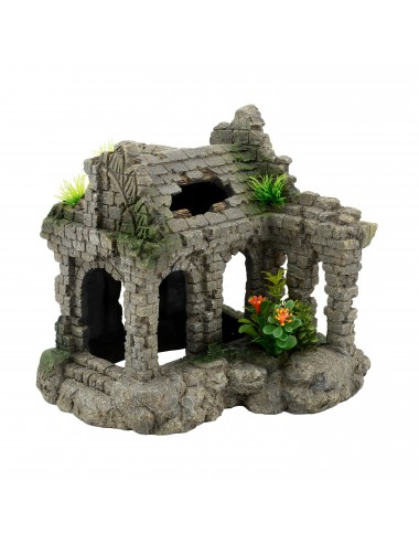 AQUAVIE - DECO R ZEN RUINE FLEURIE - 20,5x20x20,5cm
