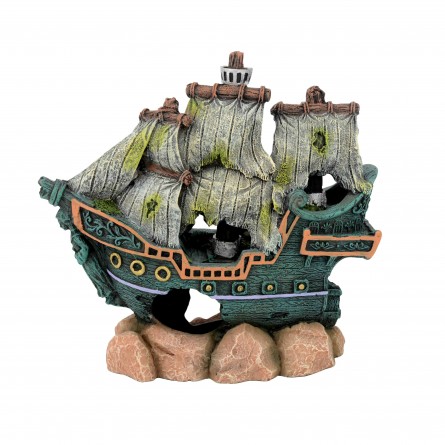 AQUAVIE - DECO R PIRATE SHIP WRECK SM - 15.5x6.5x14.5cm AQUAVIE - DECO R PIRATE SHIP WRECK SM - 15.5x6.5x14.5cm