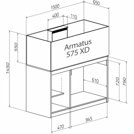 AQUA MEDIC - Armatus 575 XD - Blanc - Aquarium d'eau de mer