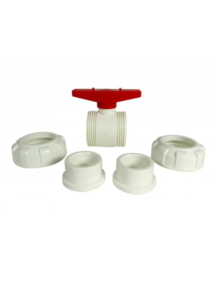 ROYAL EXCLUSIV - True Union Ball Valves - white/red 50mm - PVC ball valves