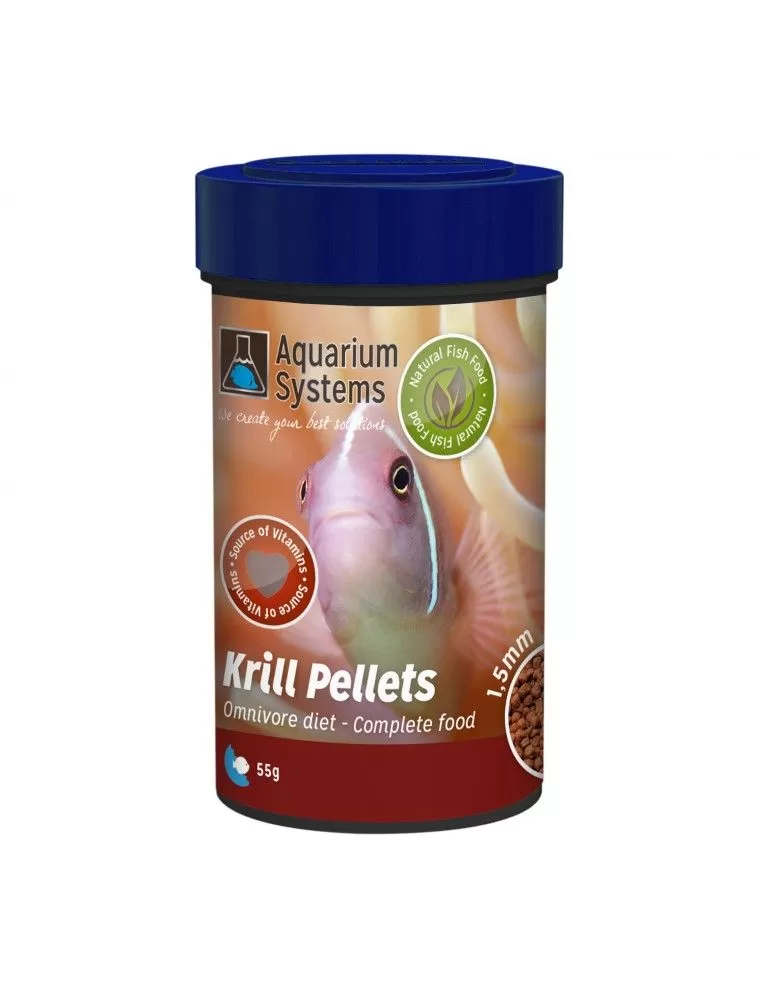 AQUARIUM SYSTEMS - Krill-Pellets - Allesfresser 1,5 mm - 100 ml - 55 g