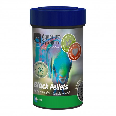 SISTEMAS DE AQUÁRIO - Pellets Pretos - Onívoro 1,5mm - 100ml - 60g SISTEMAS DE AQUÁRIO - Pellets Pretos - Onívoro 1,5mm - 100ml - 60g