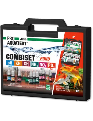 JBL - ProAquaTest Combiset Pond - Coffret de tests pour analyses d'eau en bac à koïs et bassin de jardin
