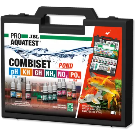 JBL - ProAquaTest Combiset Pond - Coffret de tests pour analyses d'eau en bac à koïs et bassin de jardin