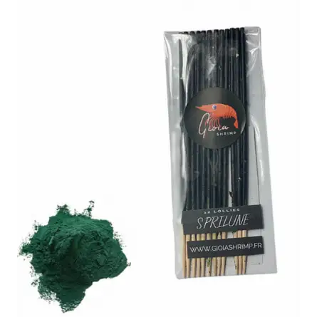 Gioia Shrimp - Conjunto de 12 Pirulitos de Spirulina Orgânicos - Para Camarão de Aquário Gioia Shrimp - Conjunto de 12 Pirulitos de Spirulina Orgânicos - Para Camarão de Aquário