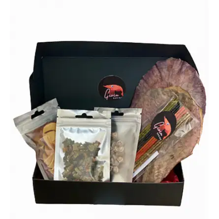 Gioia Shrimp - Geschenkset - 1 pakje lollies, gemengde pellets, chips - voor aquariumgarnalen Gioia Shrimp - Geschenkset - 1 pakje lollies, gemengde pellets, chips - voor aquariumgarnalen