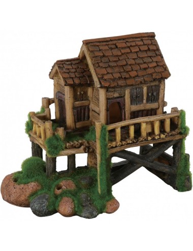 ZOLUX - Mittlere Kipouss-Hütte - 16x9x15 cm - Künstliche Dekoration mit Samen ausgekleidet