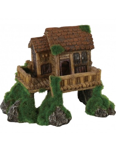 ZOLUX - Cabane petite Kipouss - 13x8x10 cm - Décoration artificielle tapissée de graines