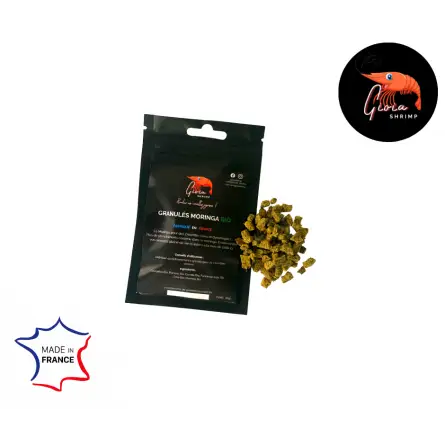 Gioia Shrimp - Granulado de Moringa Orgánica - 10gr - Alimento natural para gambas