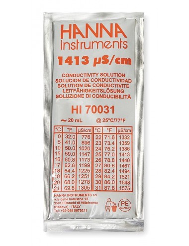 Hanna Instruments - Conductivity calibration solution at 1413 µS/cm - 20 mL
