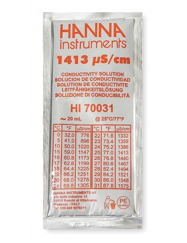 Hanna Instruments - Solución de calibración de conductividad a 1413 µS/cm - 20 mL