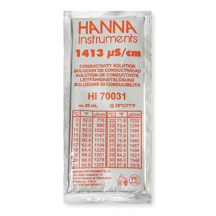 Hanna Instruments - Geleidbaarheidskalibratieoplossing bij 1413 µS/cm - 20 ml