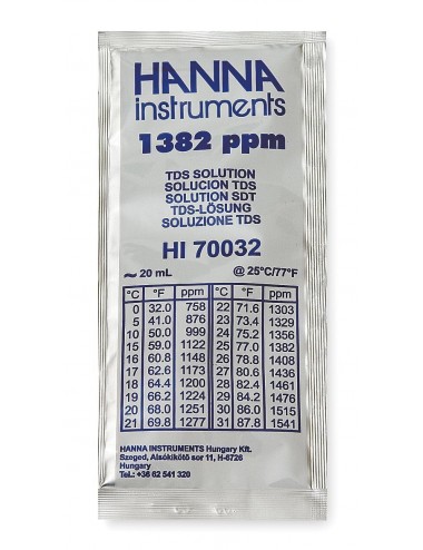 Hanna Instruments - Solution d'étalonnage TDS à 1382 mg/L - 20 mL