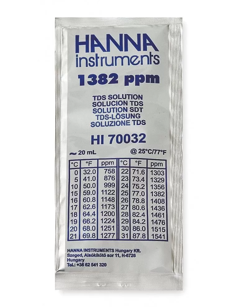 Hanna Instruments - TDS Calibration Solution 1382 mg/L - 20 mL