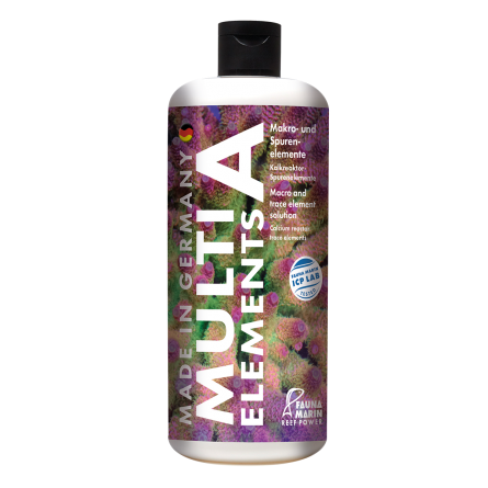 FAUNA MARIN - Multi Elements A - 500 ml - Mezcla de oligoelementos - Para el crecimiento del esqueleto de coral FAUNA MARIN - Multi Elements A - 500 ml - Mezcla de oligoelementos - Para el crecimiento del esqueleto de coral