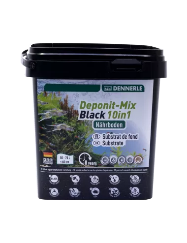 DENNERLE - Deponit-Mix Black 10IN1 - 2,4 kg - Substrat nutritif minéral noir