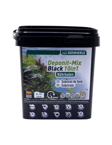 DENNERLE - Deponit-Mix Black 10IN1 - 2,4 kg - Substrat nutritif minéral noir